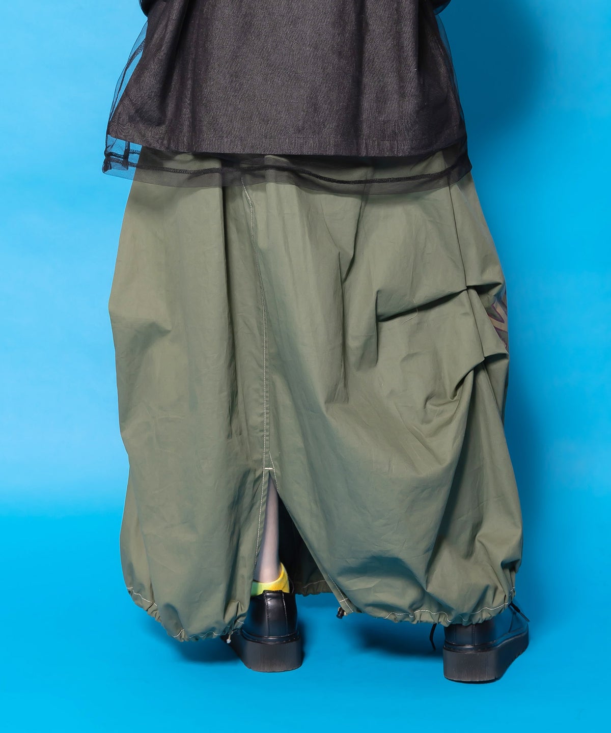 ベルトアジャスター付きバルーンデニムパンツ-14