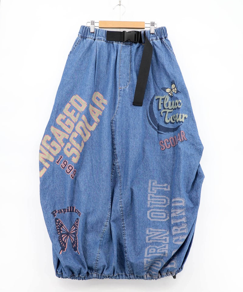 ベルトアジャスター付きバルーンデニムパンツ-21