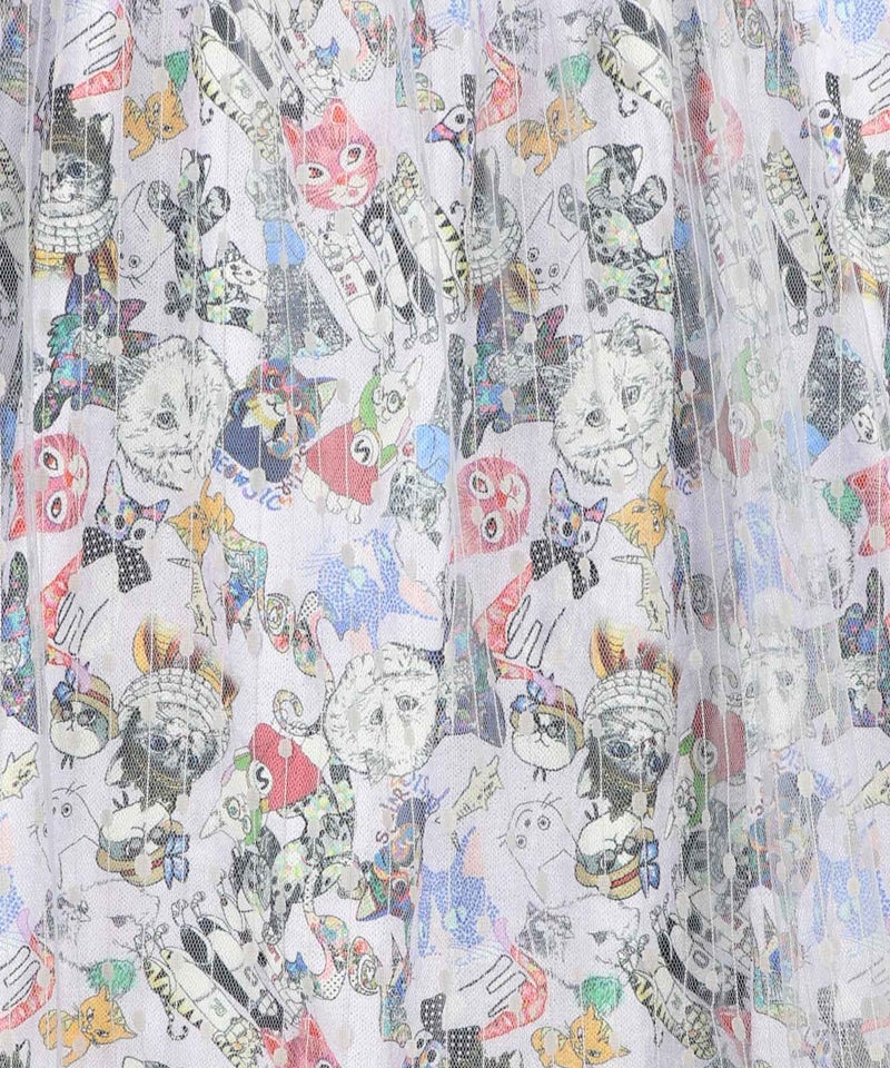 総柄ベロア×ストライプ柄チュールキャミワンピ-23