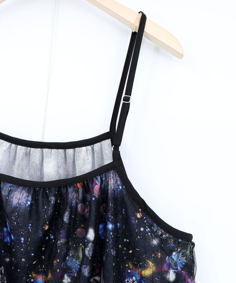 総柄ベロア×ストライプ柄チュールキャミワンピ-27