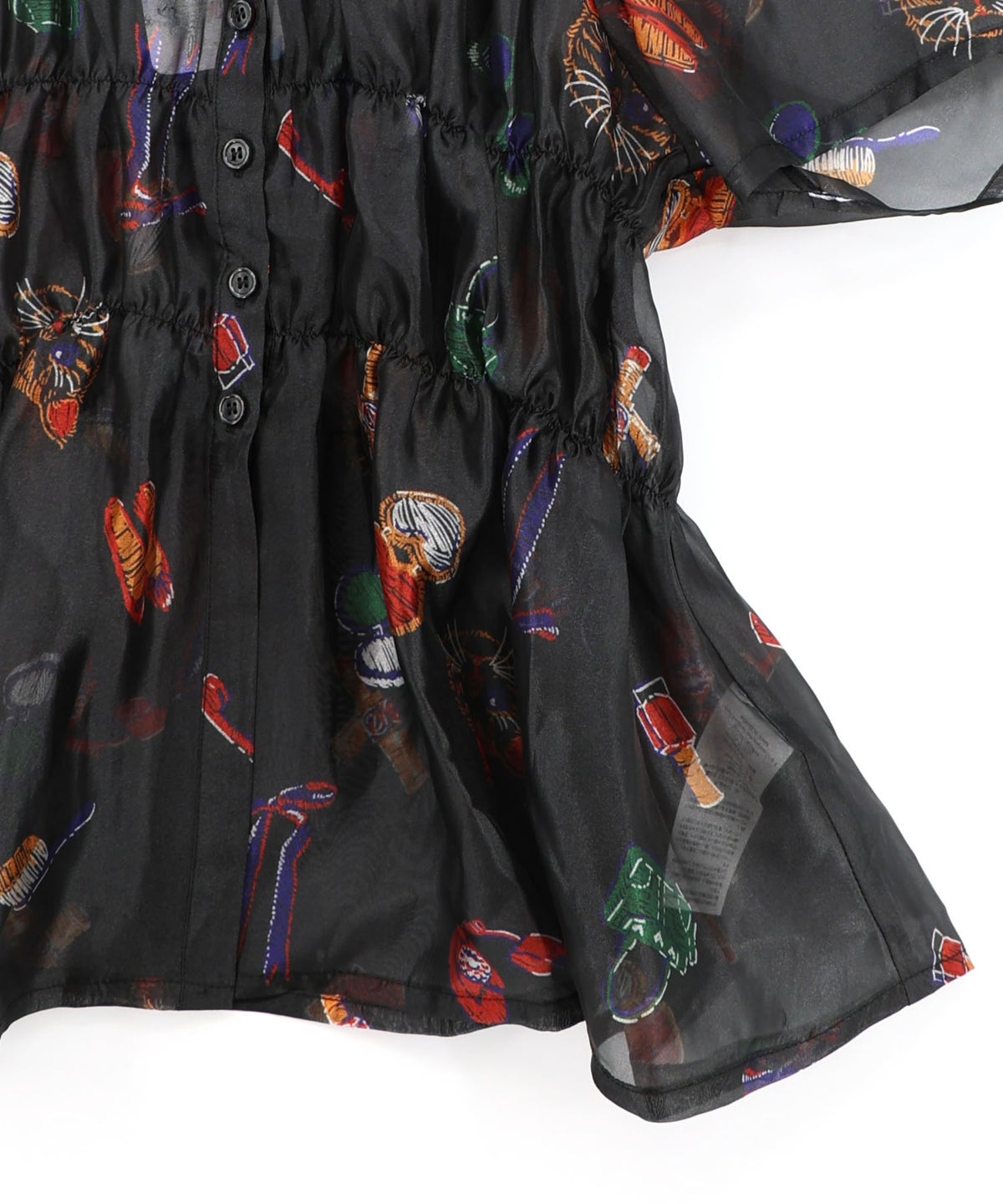 おしゃれネコちゃん柄シアーシャツ-16