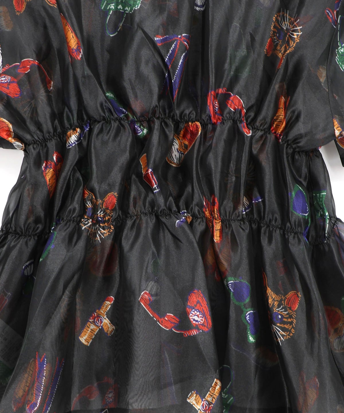 おしゃれネコちゃん柄シアーシャツ-17