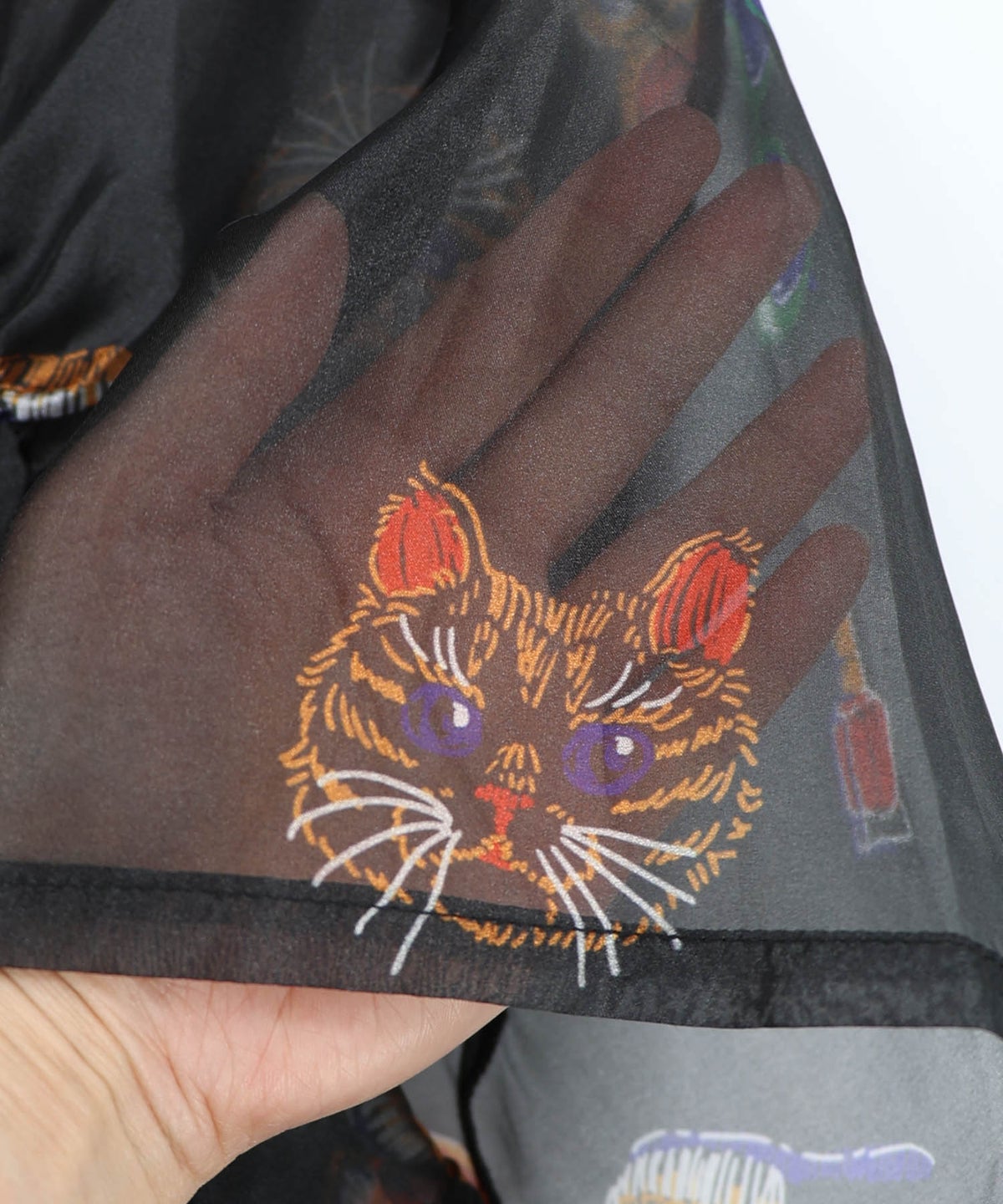 おしゃれネコちゃん柄シアーシャツ-19