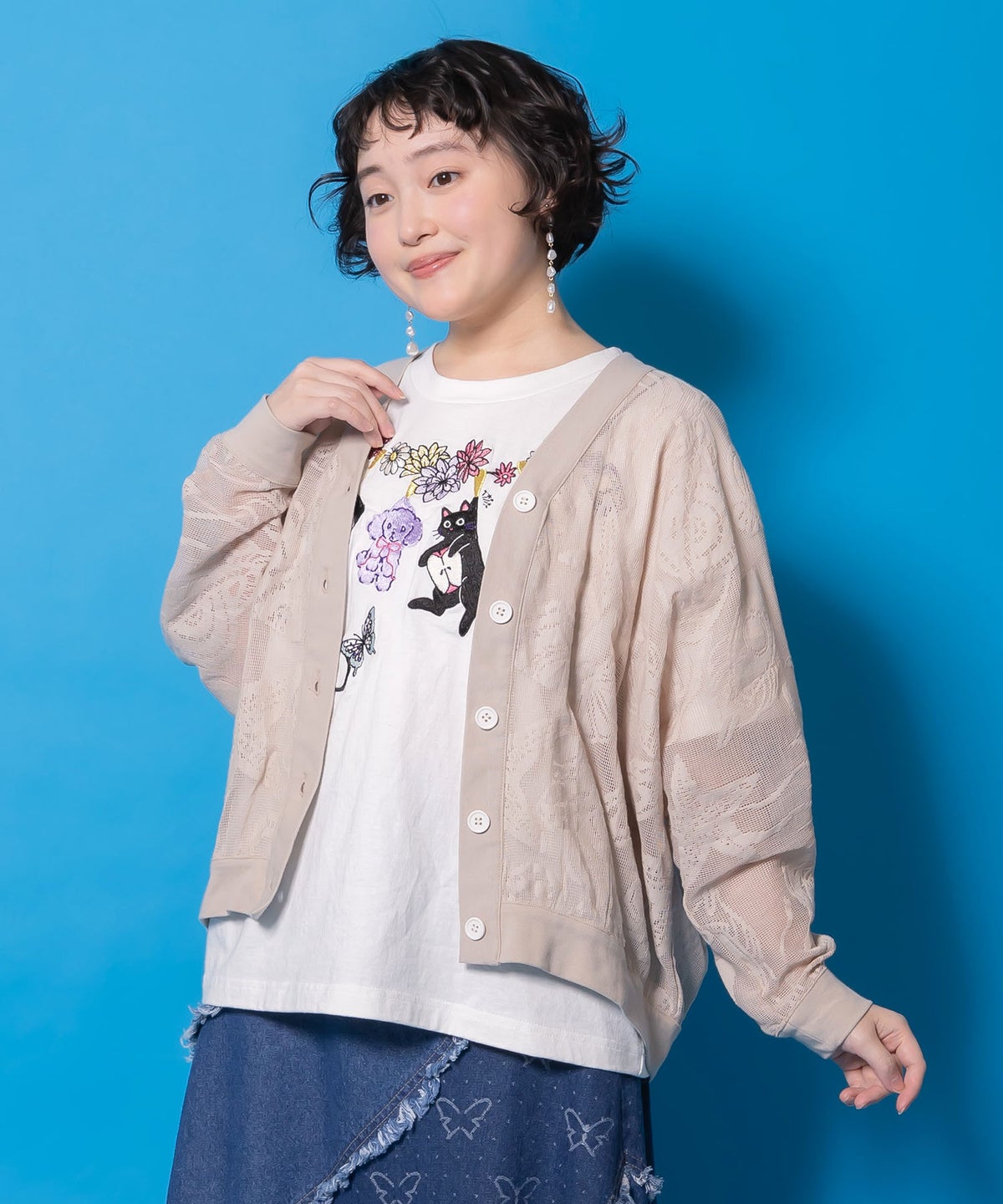 宇宙×海 オリジナルレースカーディガン-3