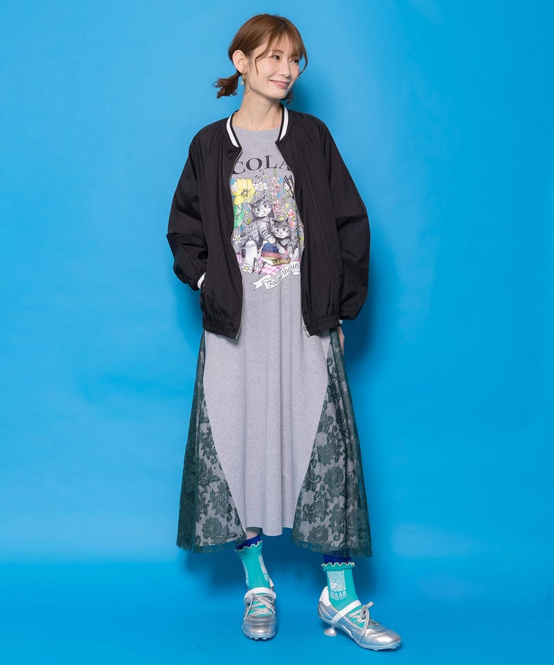 じゃらじゃらスカラーキーホルダー刺繍ブルゾン-3