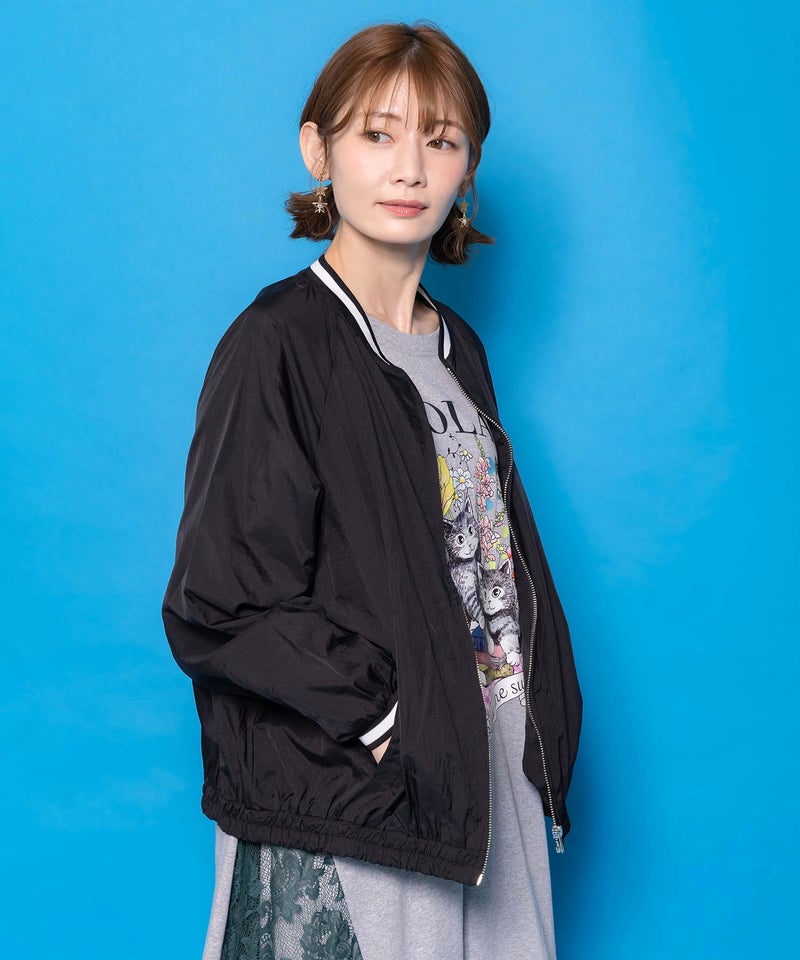 じゃらじゃらスカラーキーホルダー刺繍ブルゾン-4