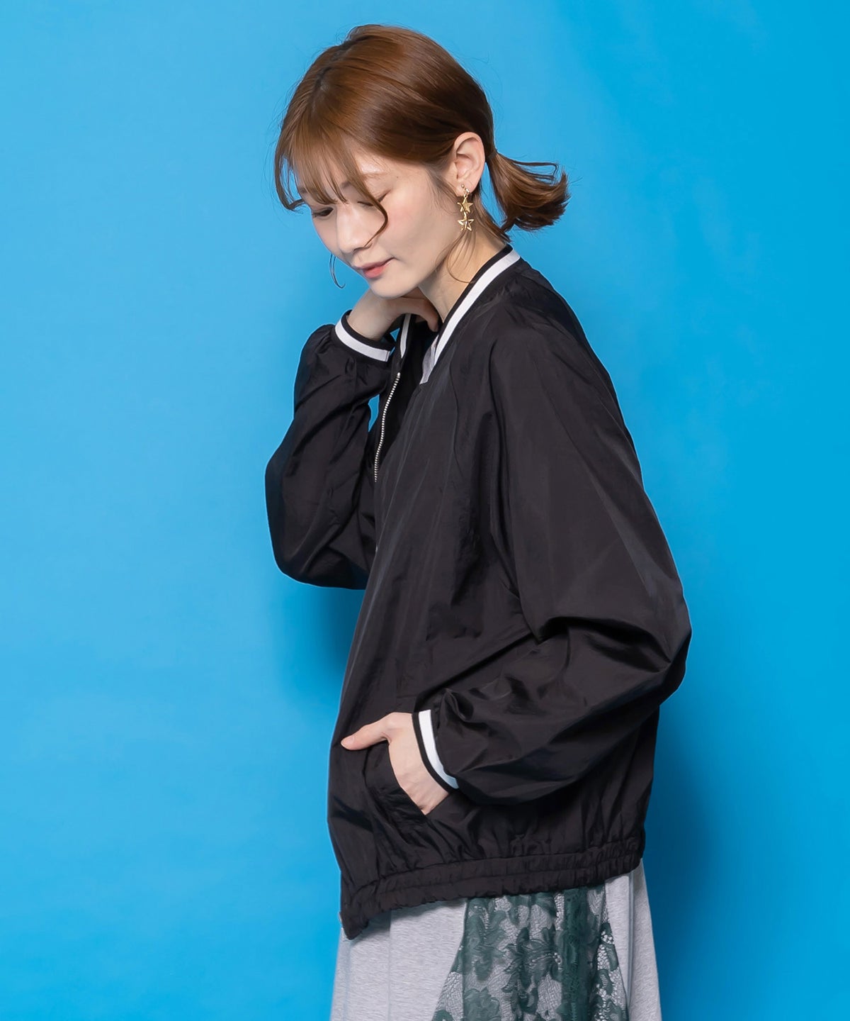 じゃらじゃらスカラーキーホルダー刺繍ブルゾン-6