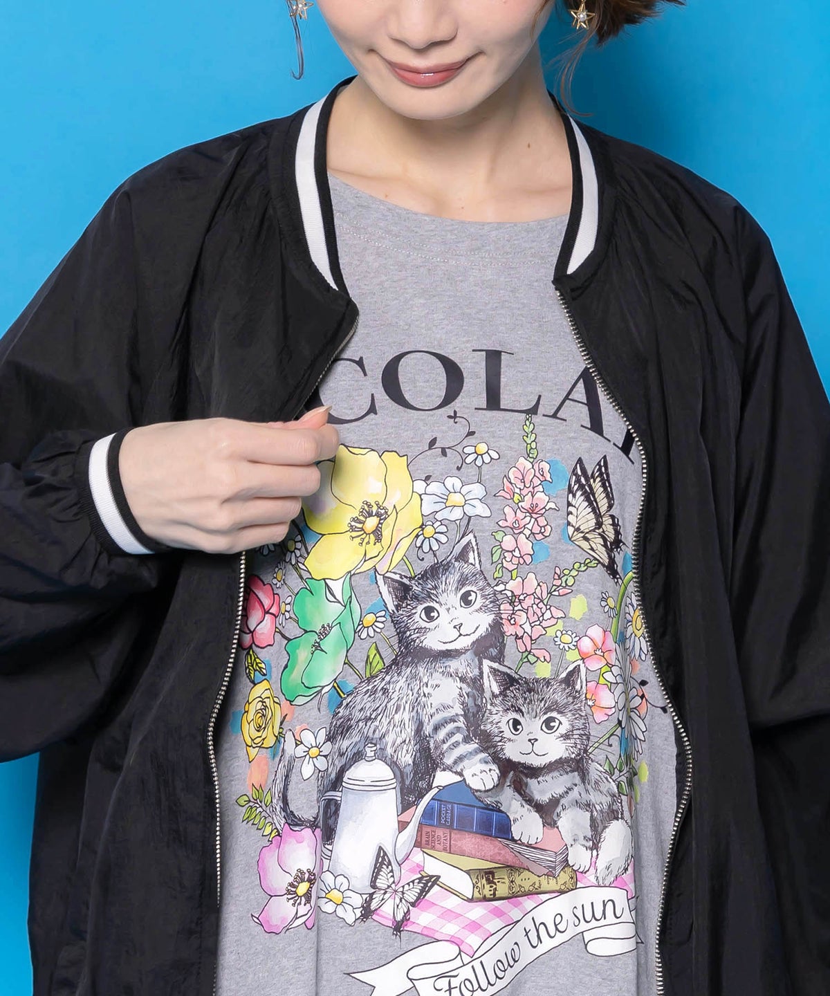 じゃらじゃらスカラーキーホルダー刺繍ブルゾン-7