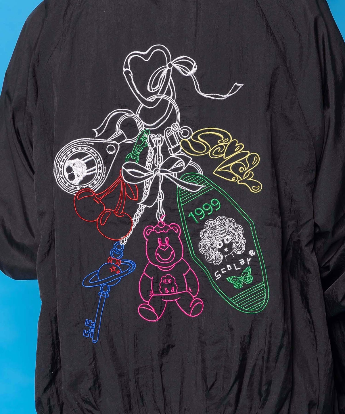 じゃらじゃらスカラーキーホルダー刺繍ブルゾン-8