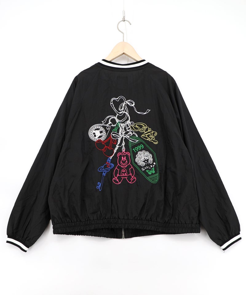 じゃらじゃらスカラーキーホルダー刺繍ブルゾン-10