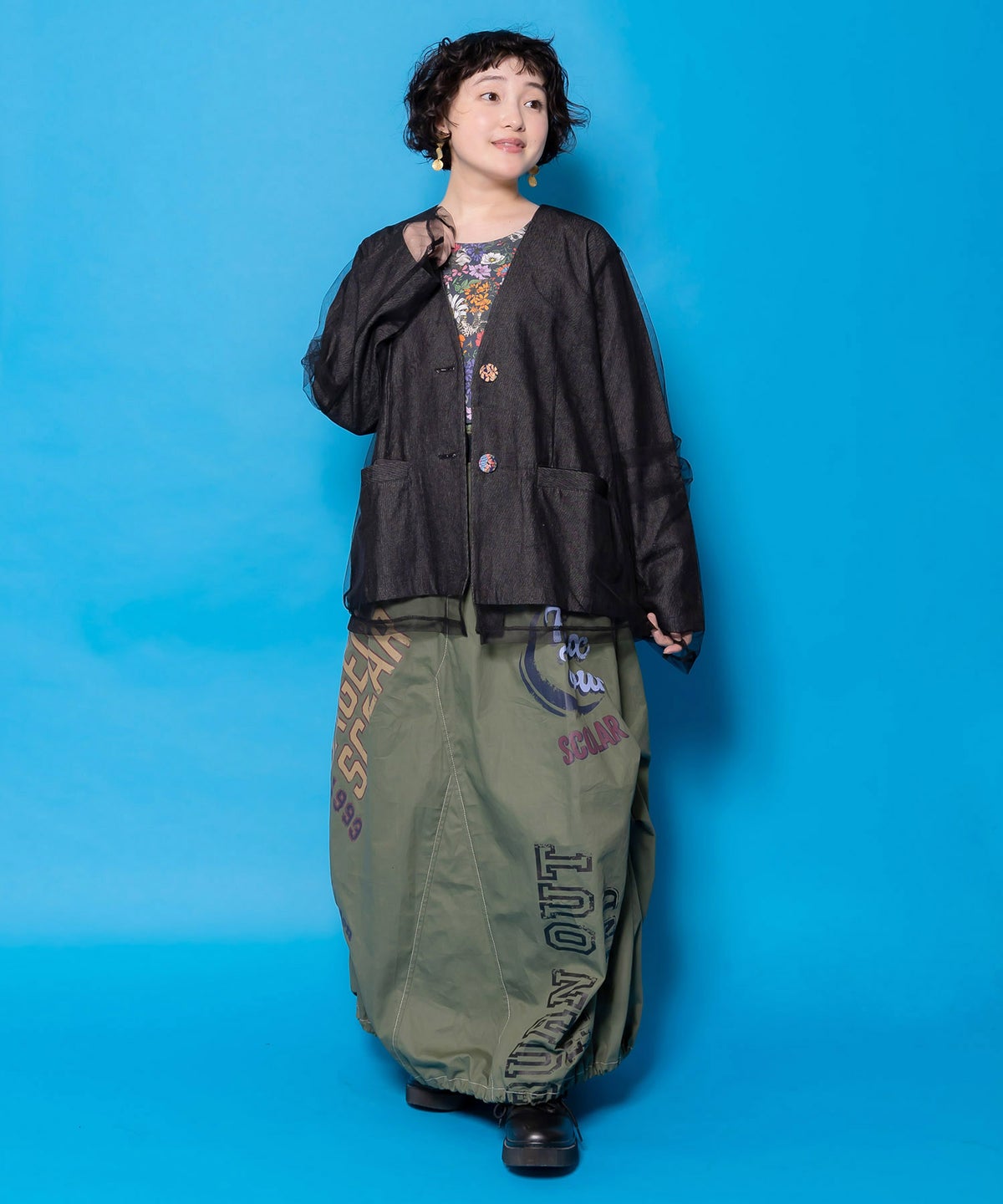 チュール重ねデニムジャケット-2