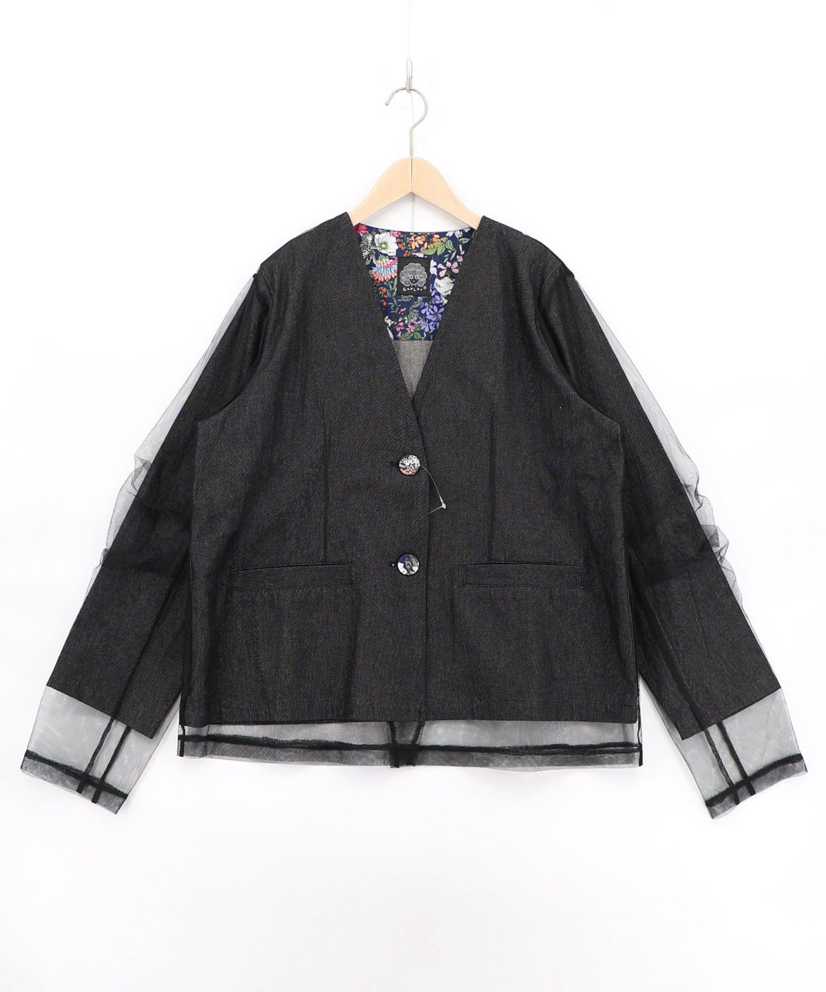 チュール重ねデニムジャケット-10