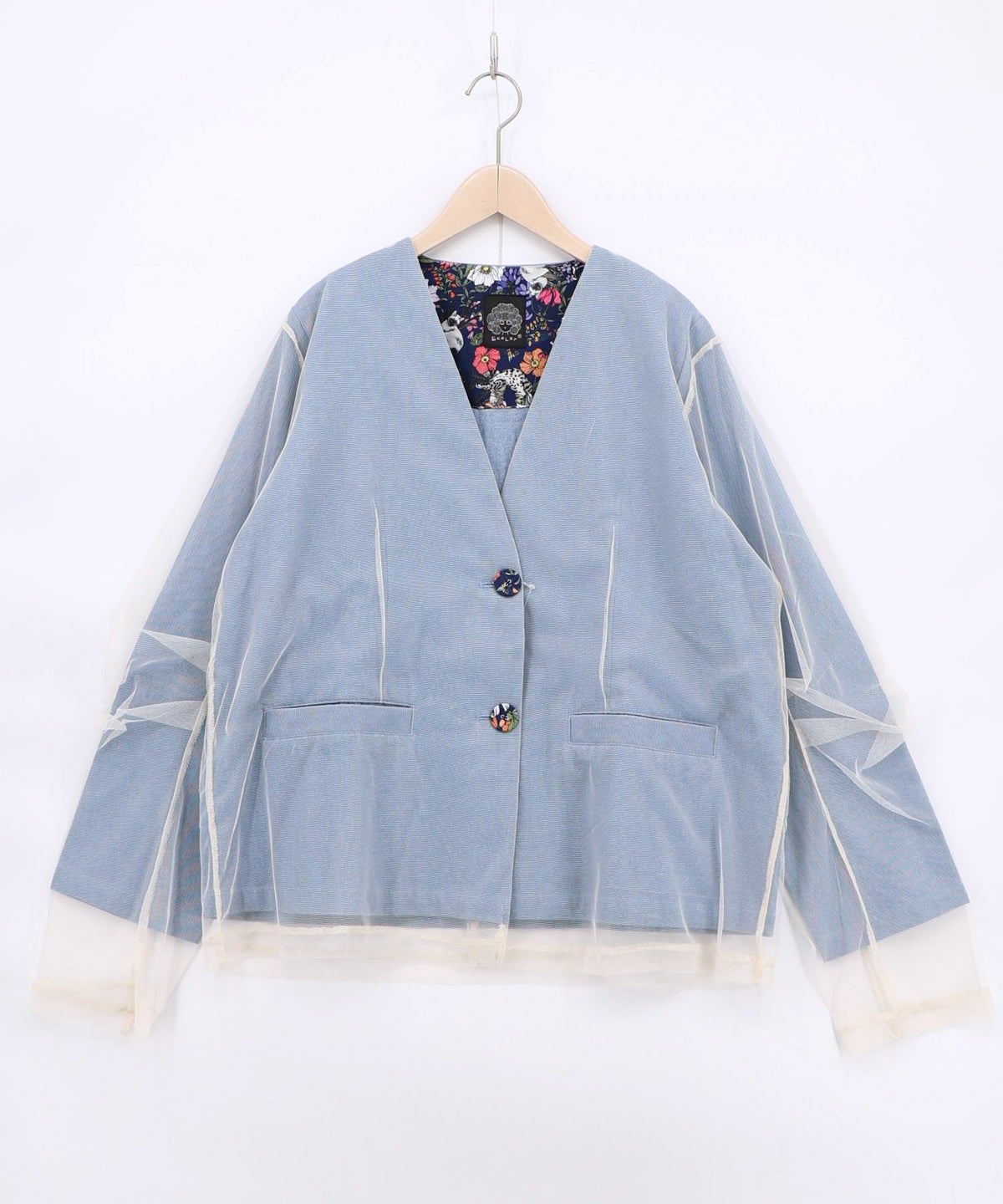 チュール重ねデニムジャケット-12