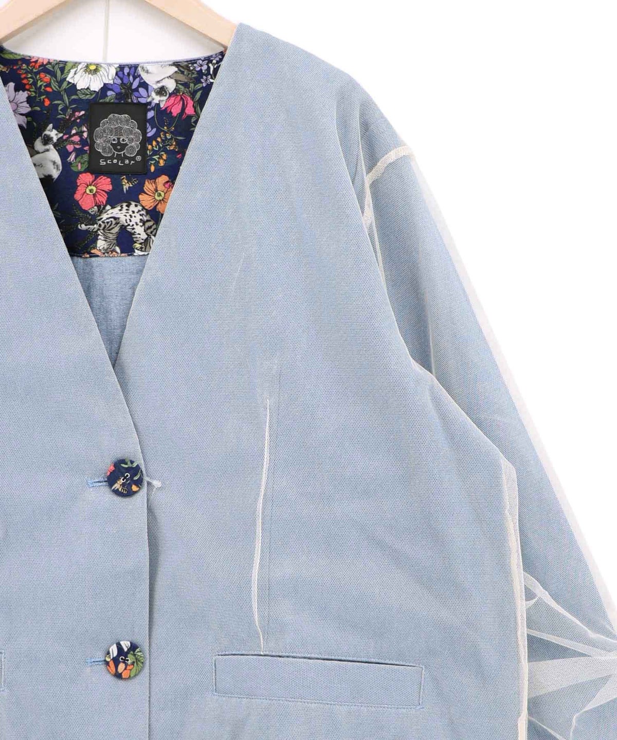 チュール重ねデニムジャケット-16