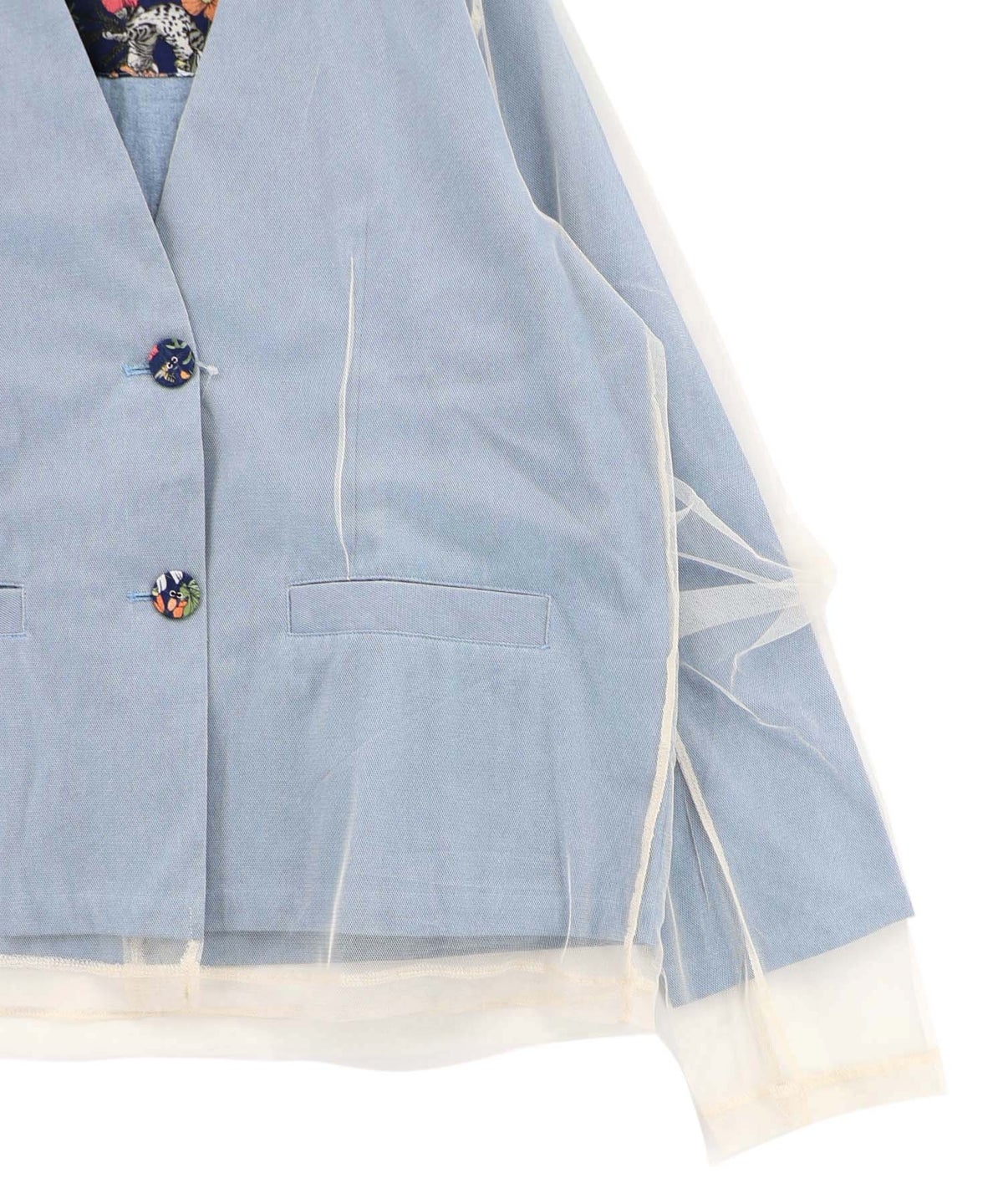 チュール重ねデニムジャケット-17