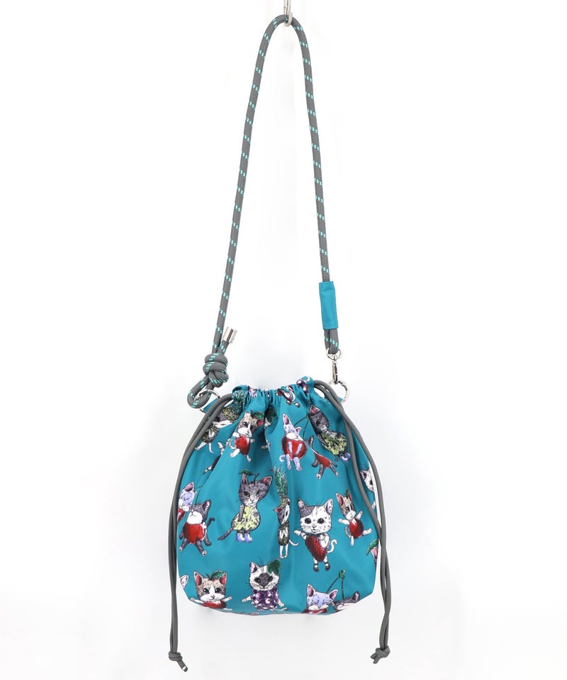 3柄展開 ネコショルダー巾着バッグ-8