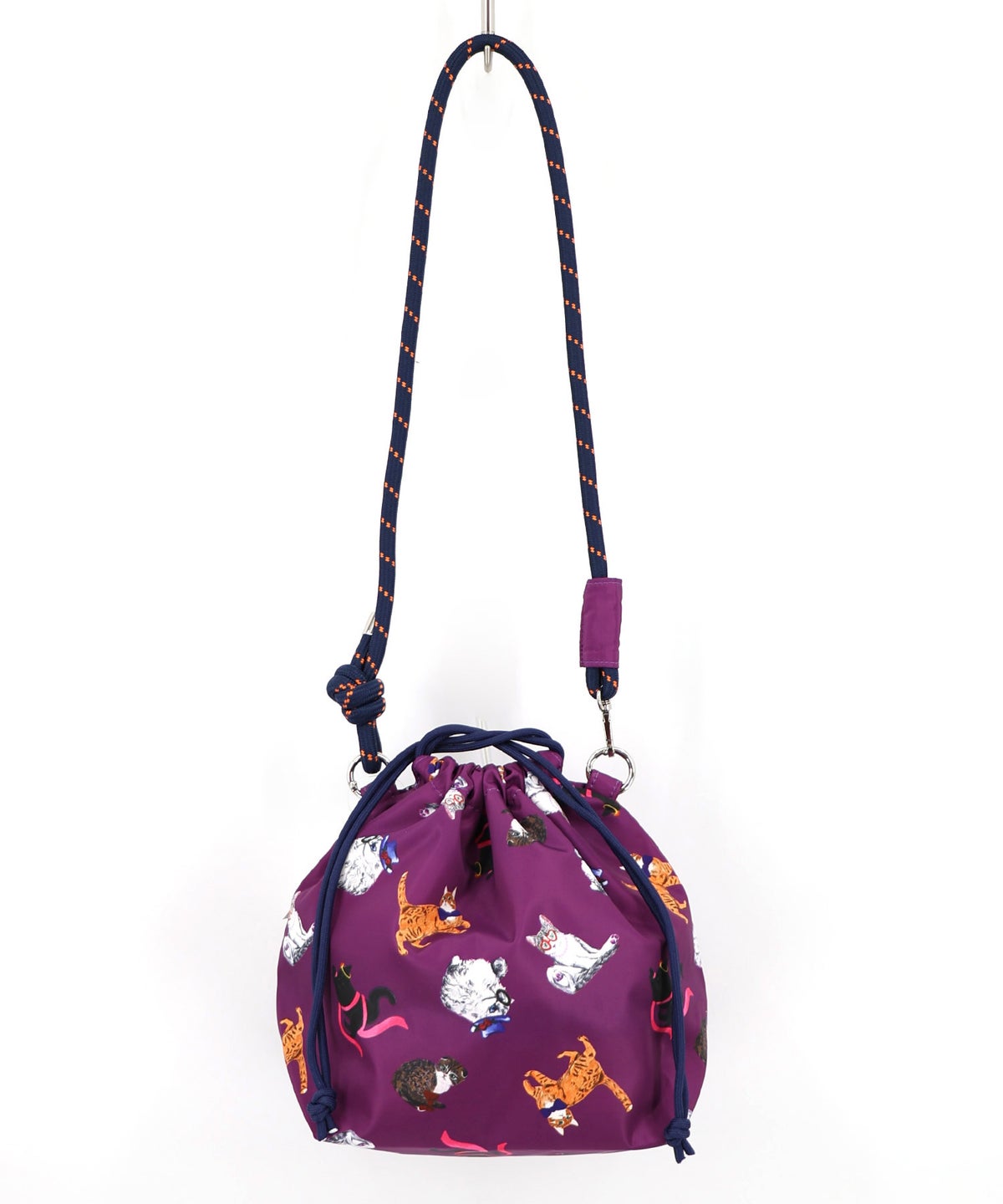 3柄展開 ネコショルダー巾着バッグ-10