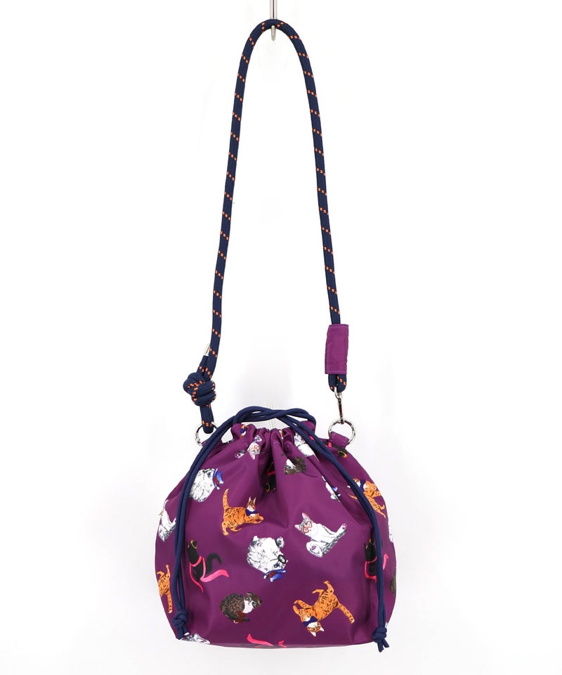 3柄展開 ネコショルダー巾着バッグ-10