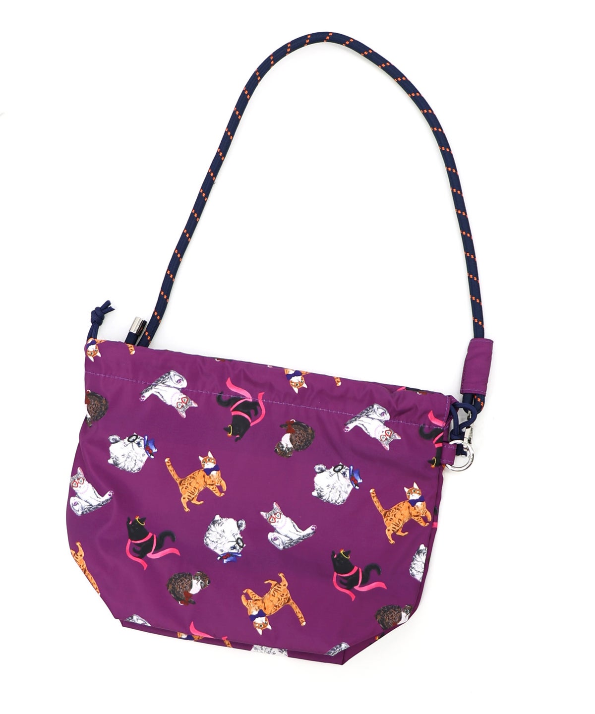 3柄展開 ネコショルダー巾着バッグ-13