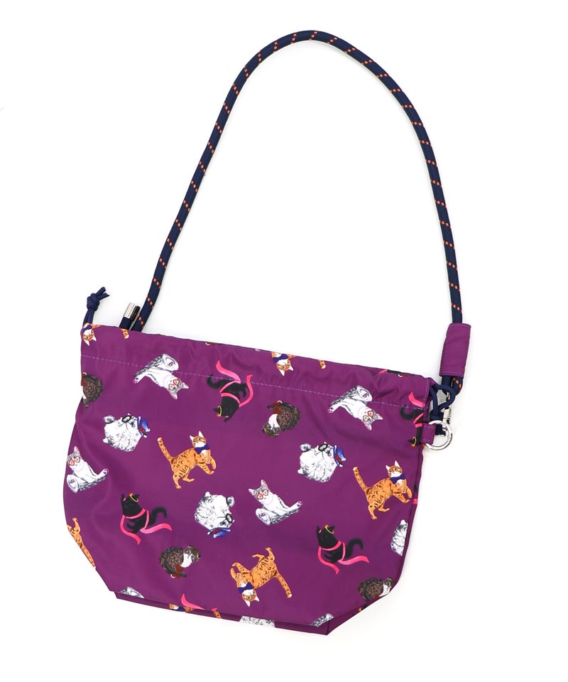 3柄展開 ネコショルダー巾着バッグ-13