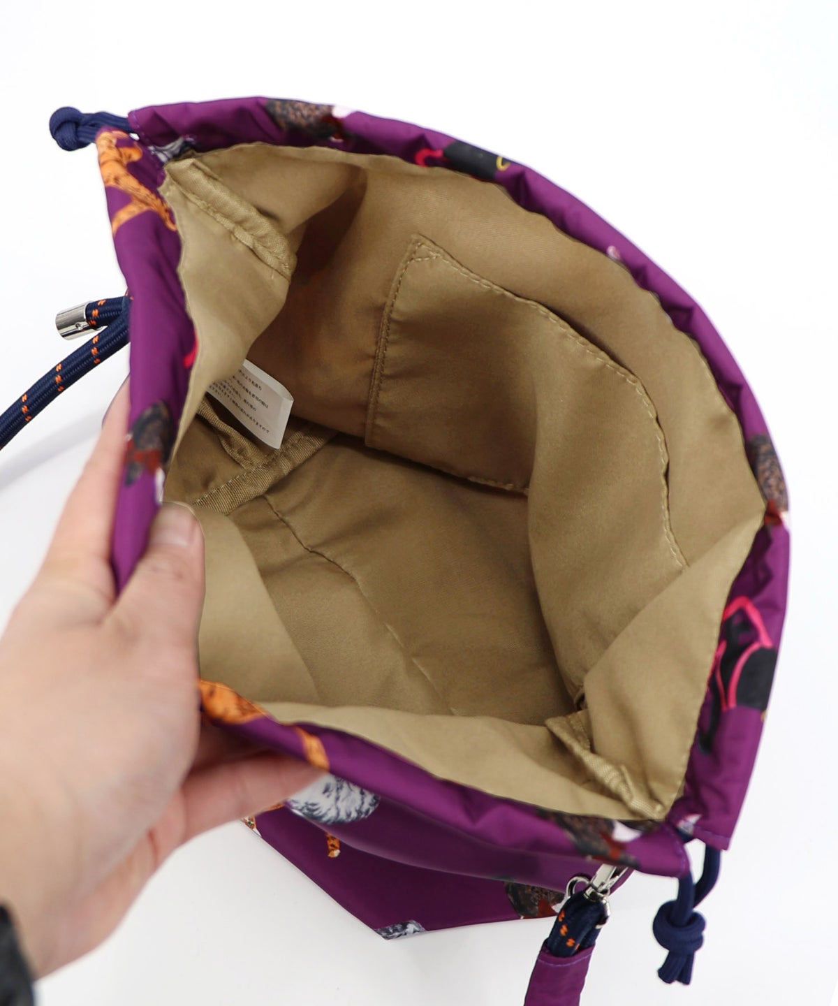 3柄展開 ネコショルダー巾着バッグ-15