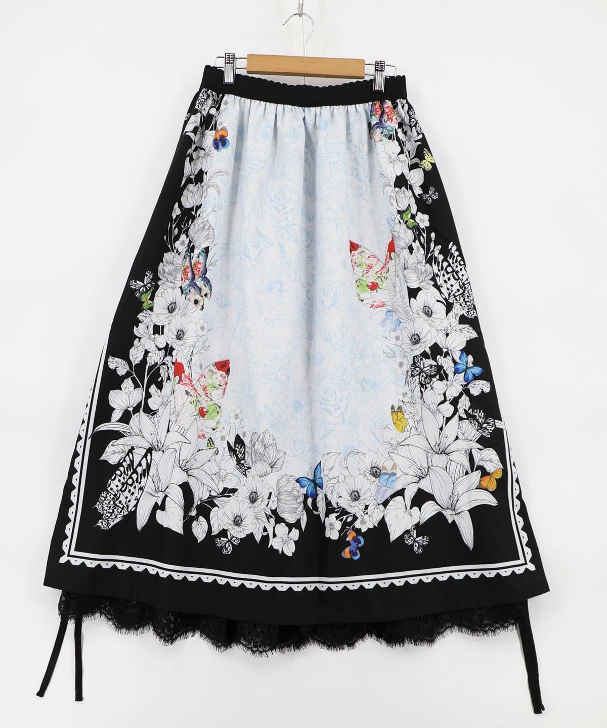 お花いっぱい レース×ドロスト付きスカート-9