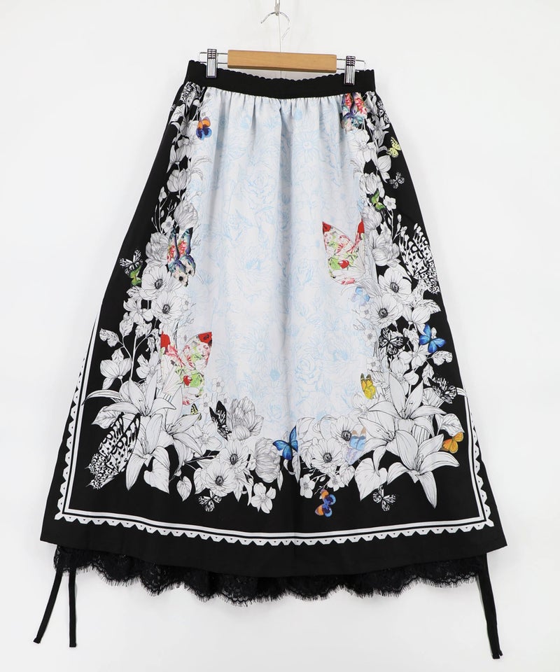 お花いっぱい レース×ドロスト付きスカート-9