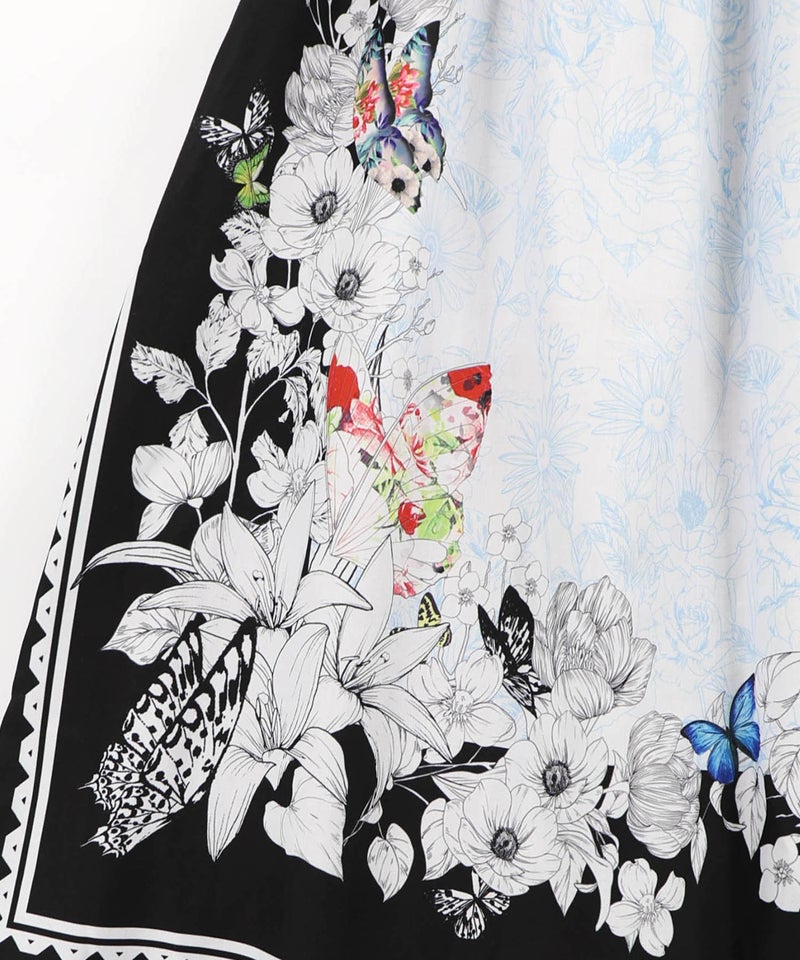 お花いっぱい レース×ドロスト付きスカート-10