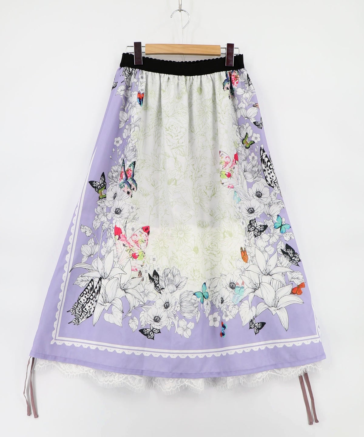 お花いっぱい レース×ドロスト付きスカート-13