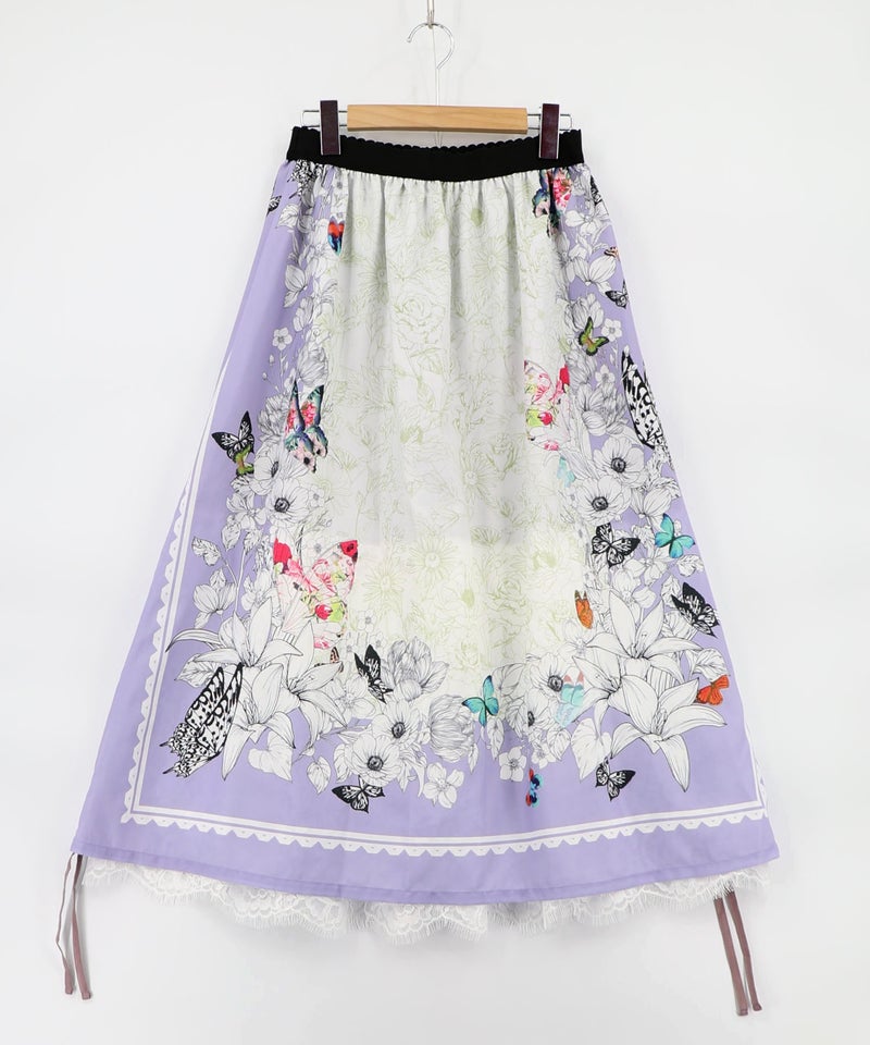 お花いっぱい レース×ドロスト付きスカート-13
