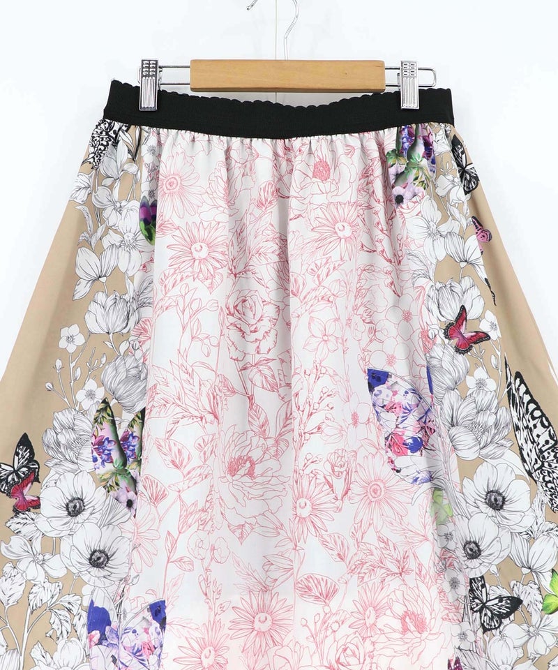 お花いっぱい レース×ドロスト付きスカート-15