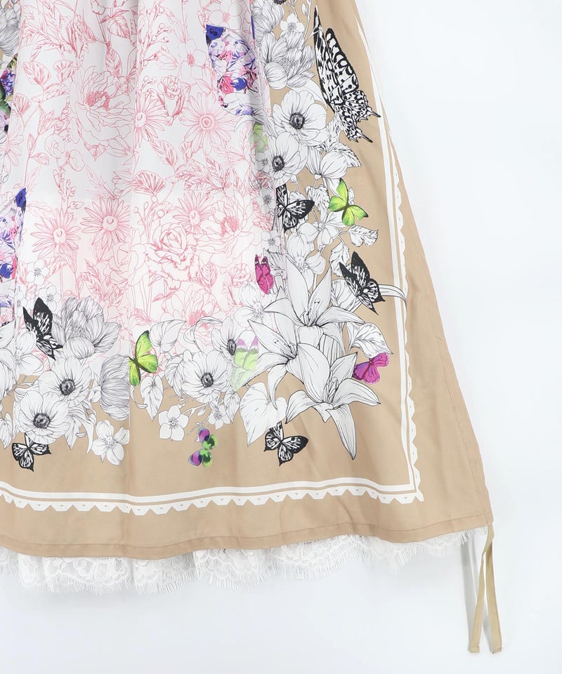 お花いっぱい レース×ドロスト付きスカート-16