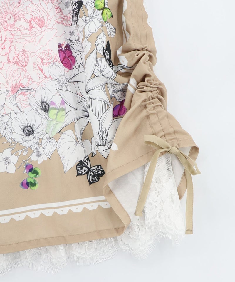 お花いっぱい レース×ドロスト付きスカート-17