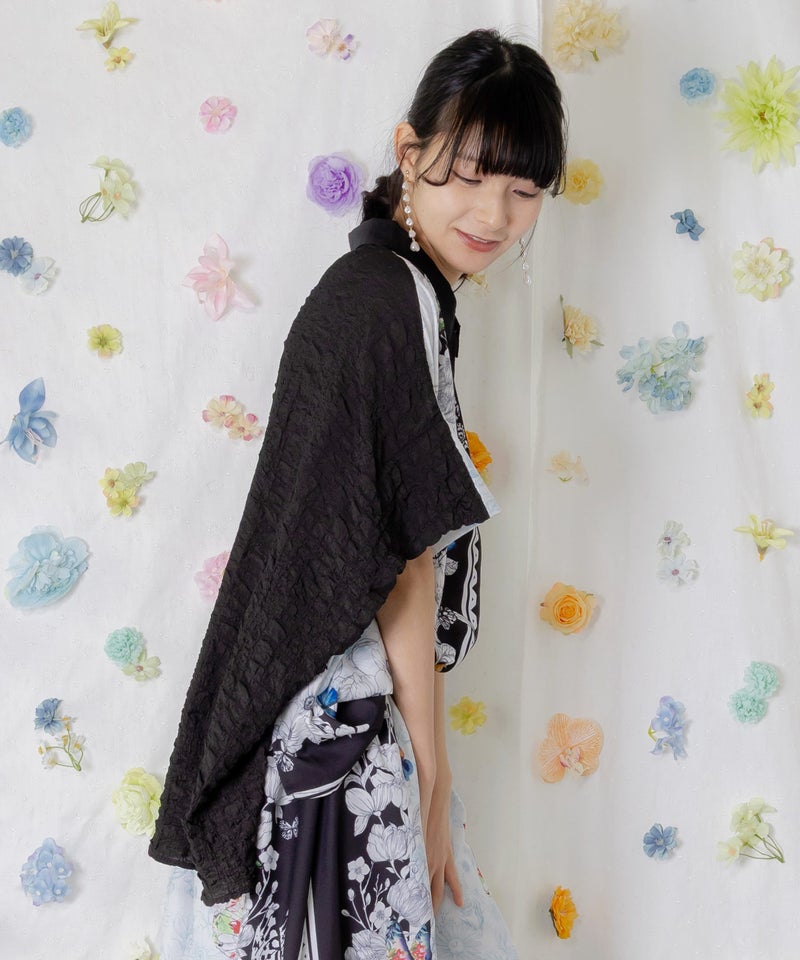 お花いっぱい アンティーク調シャツ-4