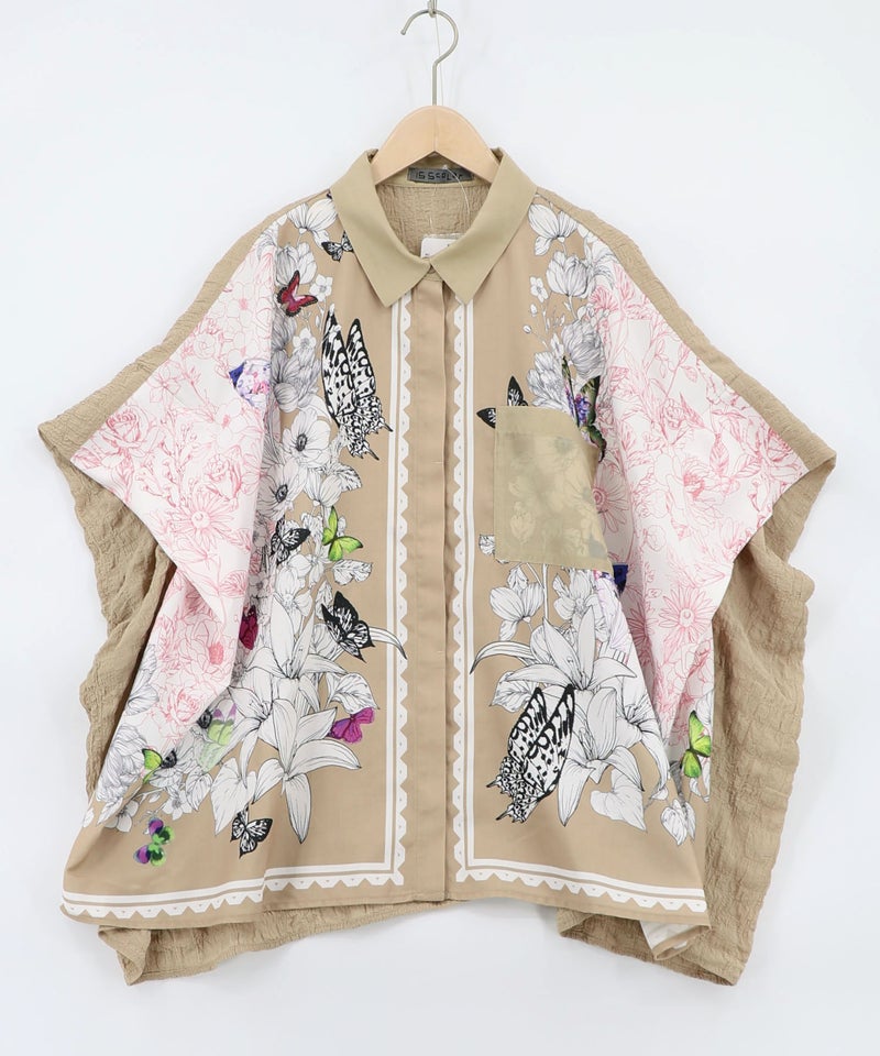 お花いっぱい アンティーク調シャツ-14