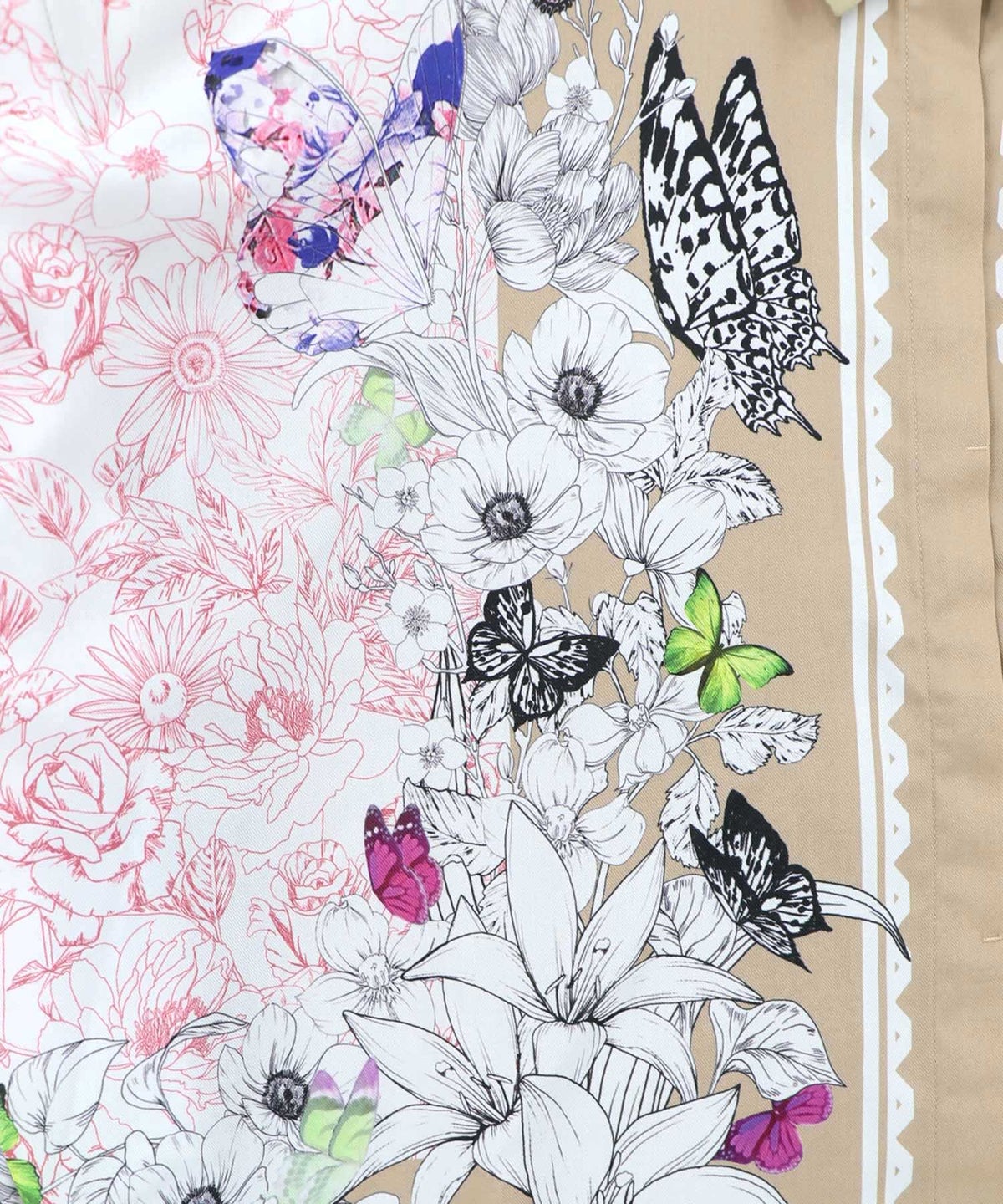 お花いっぱい アンティーク調シャツ-16