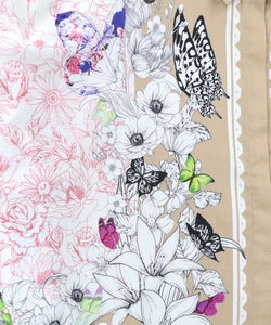 お花いっぱい アンティーク調シャツ-16