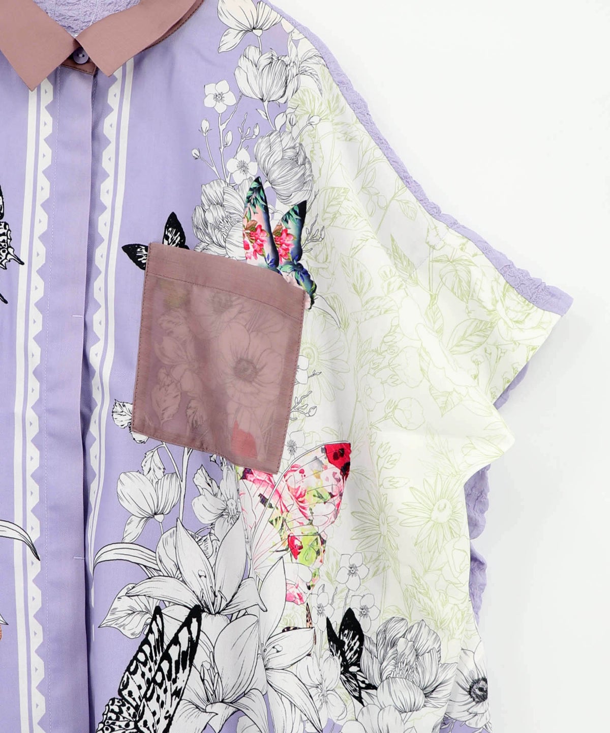 お花いっぱい アンティーク調シャツ-21