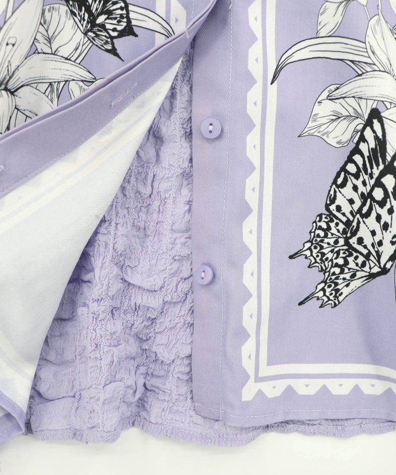 お花いっぱい アンティーク調シャツ-23