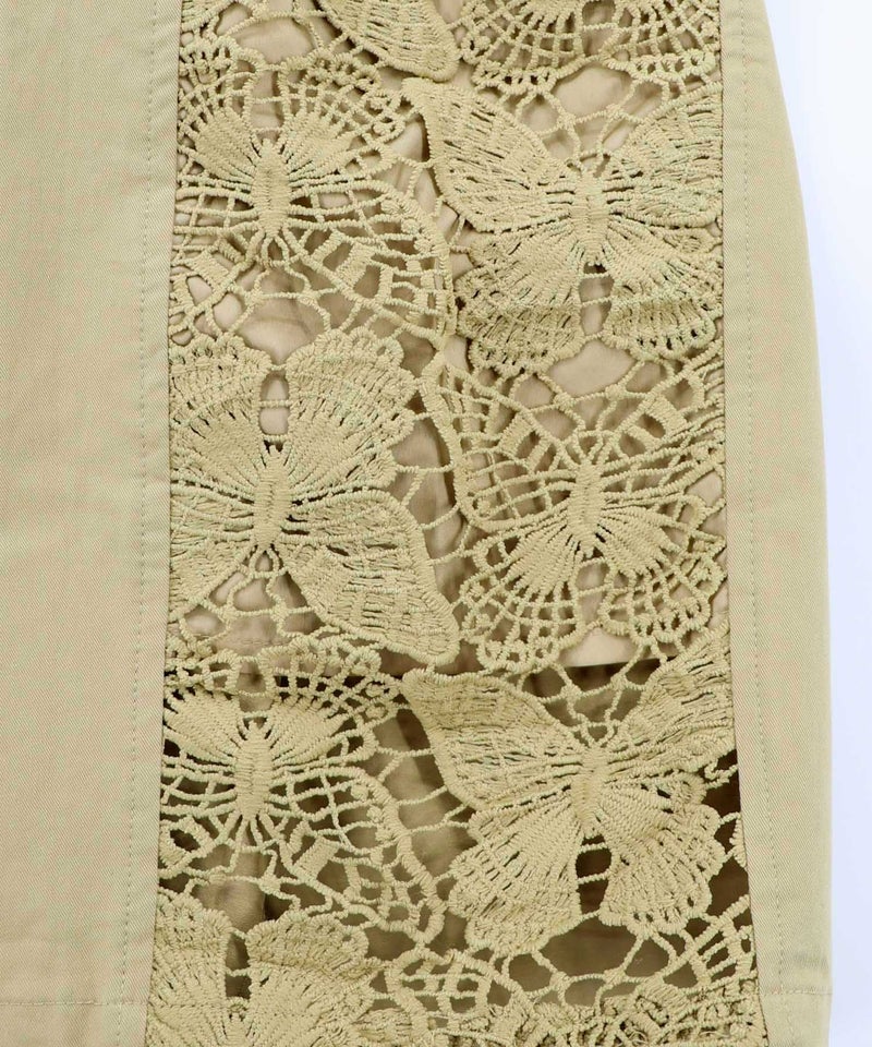 アジサイ柄リボンベルト付き蝶レースパンツ-13