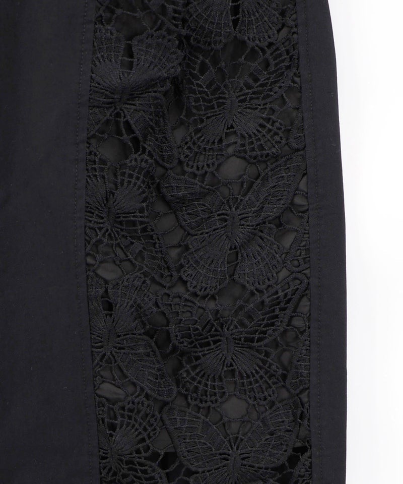 アジサイ柄リボンベルト付き蝶レースパンツ-17