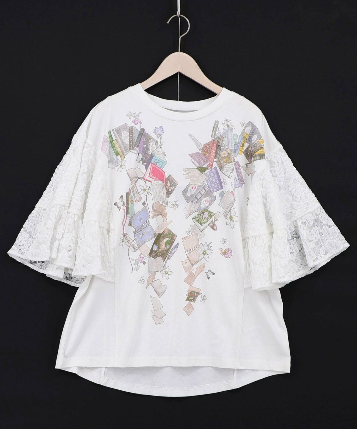 おばあちゃんの思い出本棚柄プルオーバー-3