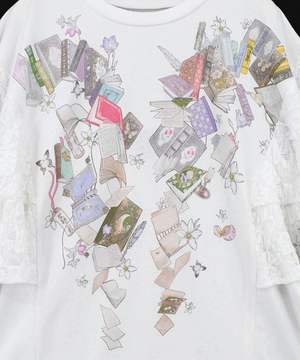 おばあちゃんの思い出本棚柄プルオーバー-4