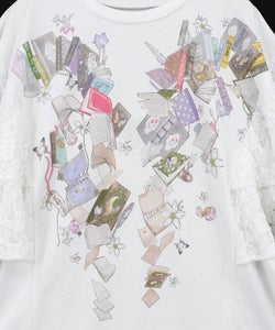 おばあちゃんの思い出本棚柄プルオーバー-4