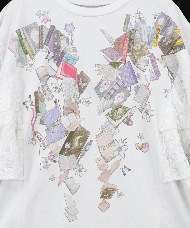 おばあちゃんの思い出本棚柄プルオーバー-4