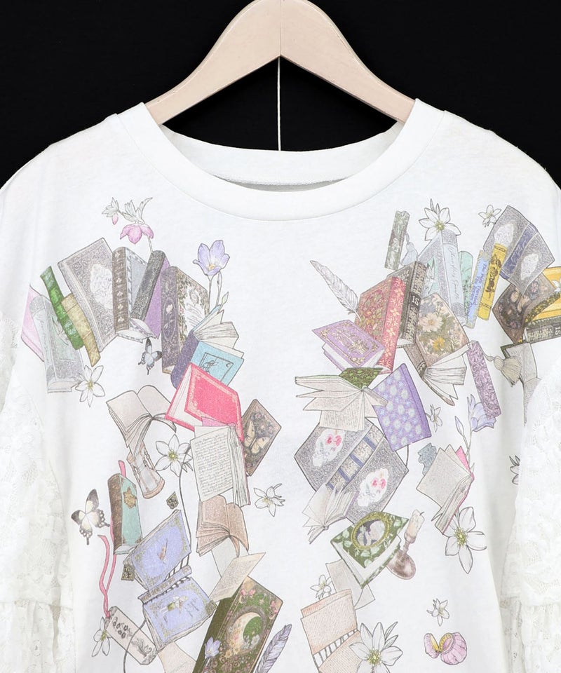 おばあちゃんの思い出本棚柄プルオーバー-7