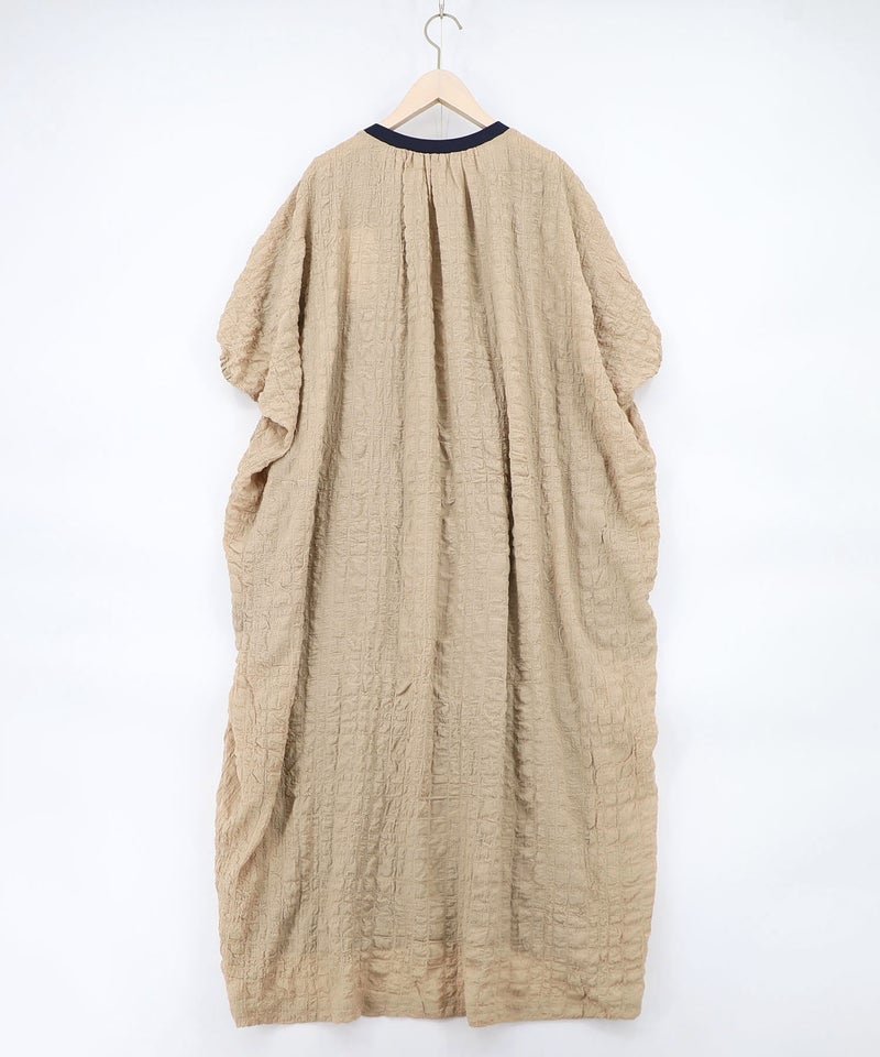 お城のレース風箔プリント異素材切替ワンピ-12