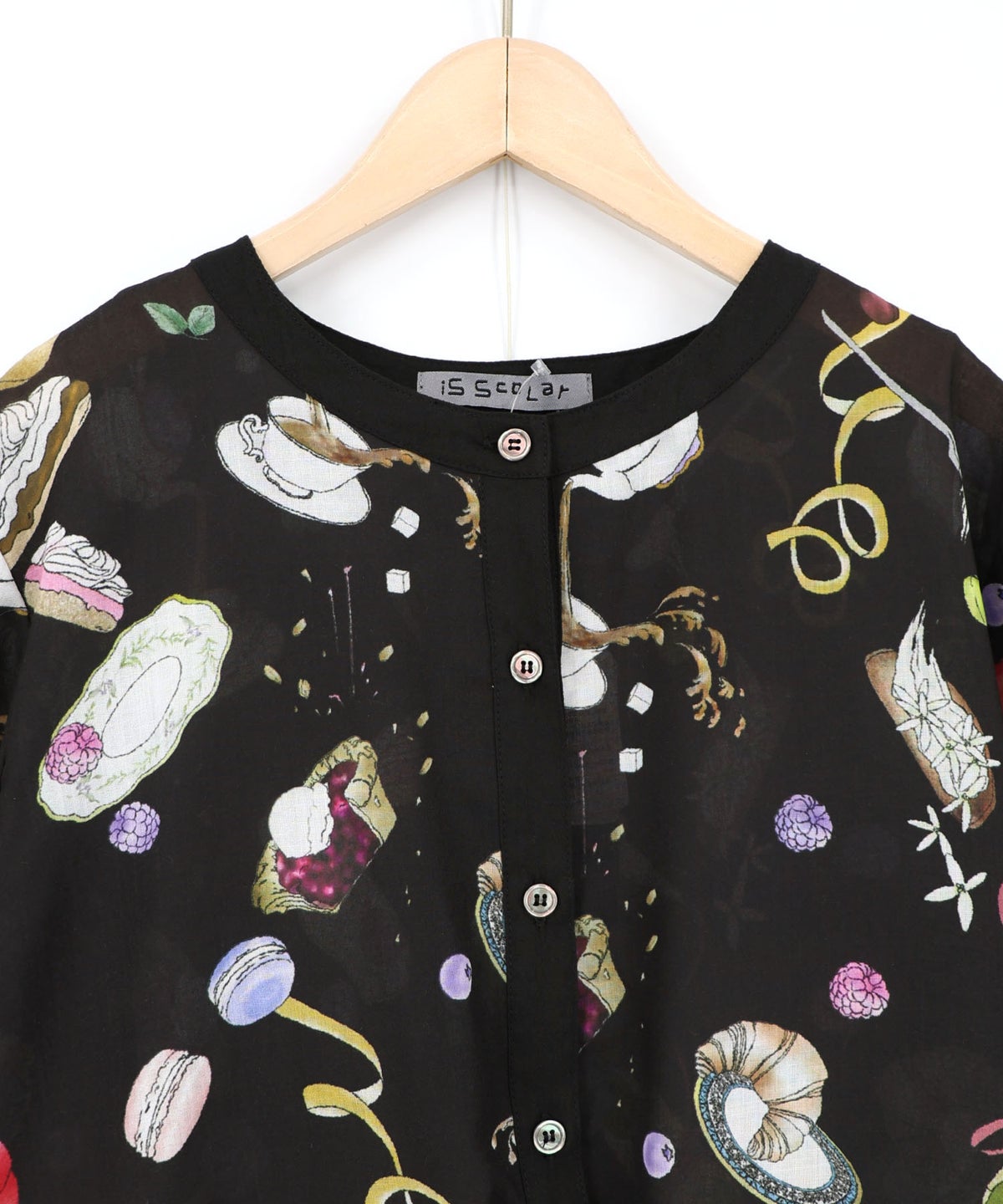 パリの朝食柄シャツワンピース-18