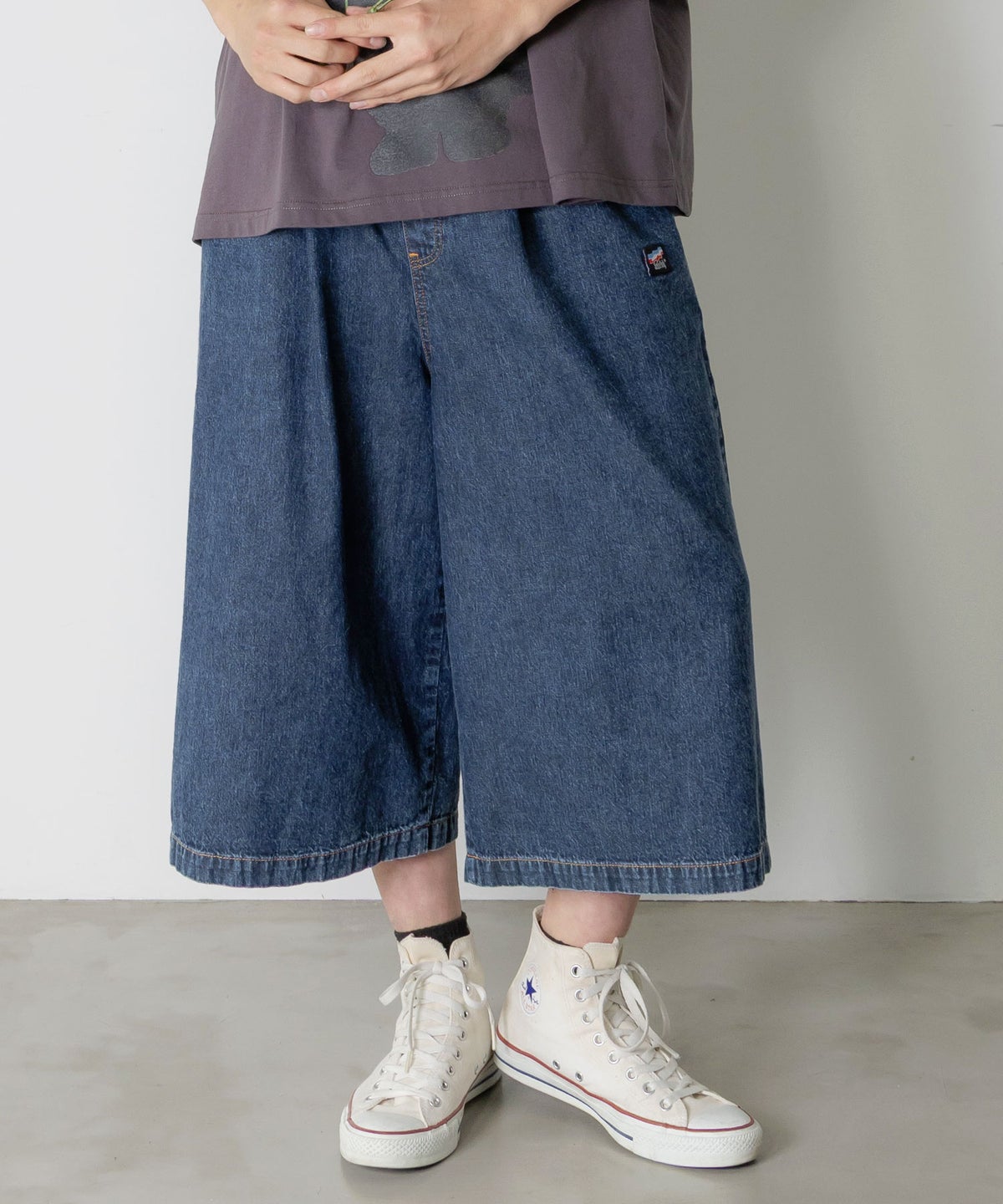 ネコパン刺繍 ツイルorデニムパンツ-1