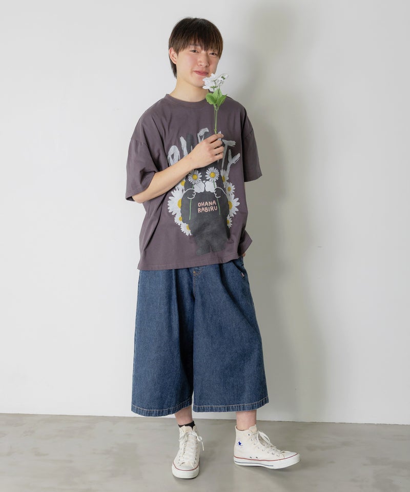 ネコパン刺繍 ツイルorデニムパンツ-2